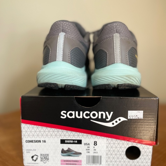 Saucony Cohesion 16 Women's Running Shoes Gravel and Ice (Grey and Teal) Size 8 - Picture 4 of 6